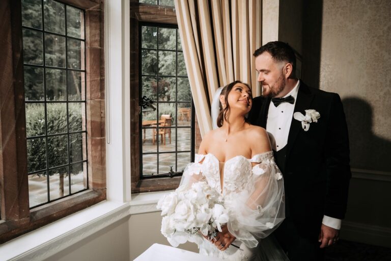 bride & groom at inglewood manor house